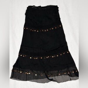✨ NWT Spencer Jeremy Black Silk Skirt – Coin Detail ✨